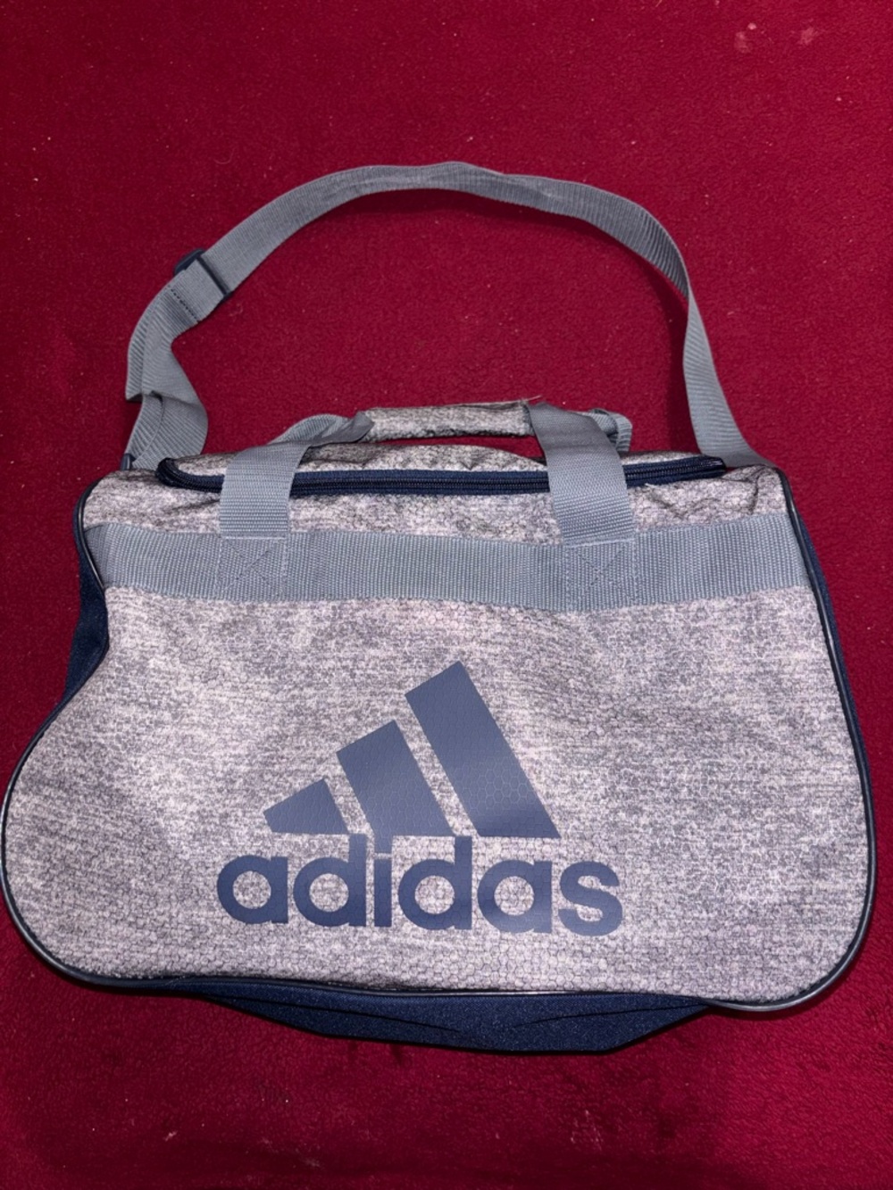 adidas Gray and Navy Gym Duffel